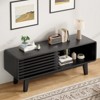 Rbied TV Stand for TV Up to 59 Inch, Entertainment Center with Storage Cabinet and Sliding Door, Mid-Modern Century Console Table, 46 Inch - 2 of 4