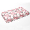 Bacati - Watercolor Floral Coral Gray 4 pc Baby Crib Bedding Set with Diaper Stacker for Girls 100% cotton fabrics - 4 of 4