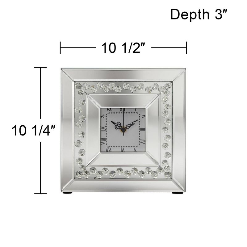 Studio 55D Remington Crystal and Mirror 10 1/4" Square Table Clock, 4 of 7