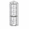 TIRAMISUBEST Corner Glass Cabinet Lighted Curio Cabinet Corner Display Case for Living Room - Mobile Lateral Filing Cabinet, Locking Wheels, - 4 of 4