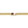 14K Yellow Gold Curb Chain Bracelet featuring a Colored Cubic Zirconia Halo Cluster, combining rich color and sparkling elegance for a stunning look - 2 of 3