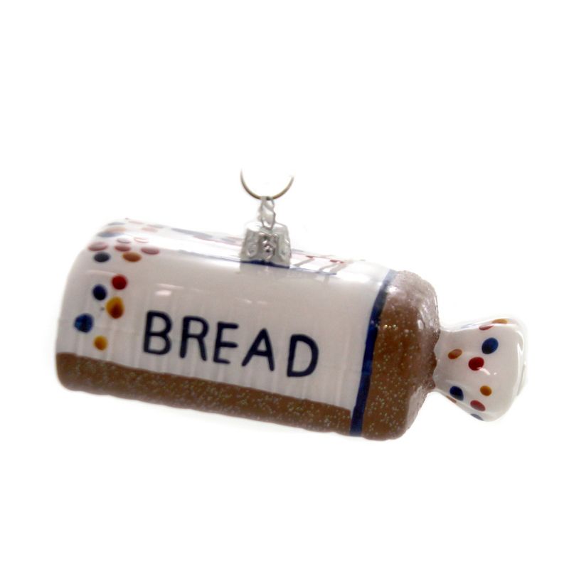 Holiday Ornaments Sliced Bread  -  One Ornament 1.75 Inches -  Christmas  Dough Toast  -  Go4264  -  Glass  -  White, 1 of 3