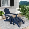 WestinTrends Malibu HDPE Outdoor Patio Folding Poly Adirondack Chair with Ottoman (2-Piece Set) - 2 of 4