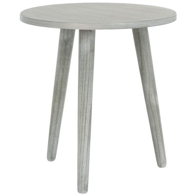 Slate Grey Round Pine Wood Accent Table
