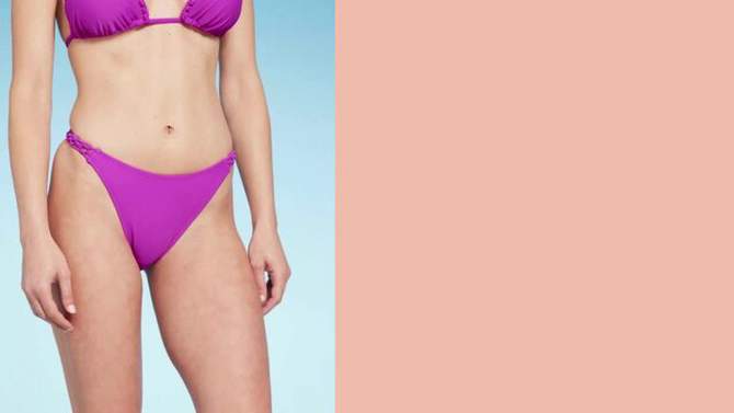 Women's Macramé Detail High Leg Bikini Bottom - Shade & Shore™, 2 of 7, play video
