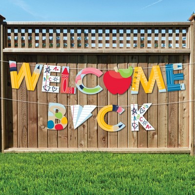 Big Dot of Happiness Back to School - Large First Day of School Classroom Decorations - Welcome Back - Outdoor Letter Banner