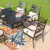 7pc Outdoor Dining Set With Chairs With Seat & Back Cushions & Metal ...