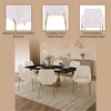 Zaire Upholsters Dining Chair with Padded Seat and Gold Chrome Iron in Beige Velvet - 4 of 4