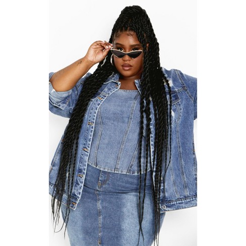 City Chic  Women's Plus Size Hallie Denim Jacket - Light Denim - 14w :  Target