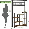 GustoWave 7-Tier Plant Stand with Grow Lights, Tall Metal Indoor Plant Shelf with Hanging Hooks, Display Rack for Plants, Books & Decor, Brown - 3 of 4
