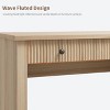 Fluted Home Office Desk Storage, 54" Modern Executive Desk with Charging Station, Wooden Computer Writing Desk with File Cabinet & Drawers - 2 of 4