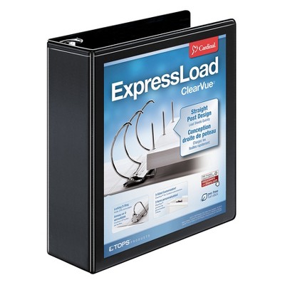 Cardinal ExpressLoad ClearVue 3" 3-Ring View Binder Black (49131) 943846