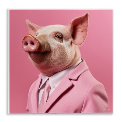 Stupell Industries Pink Pig Fashion, 12" x 12"
