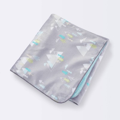 Image of Plush Velboa Baby Blanket Adventure Awaits - Cloud Island™ Gray