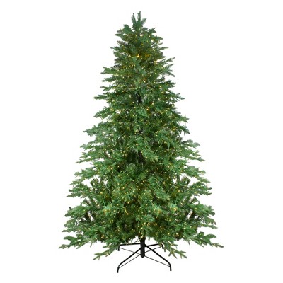 Northlight 7.5' Prelit Artificial Christmas Tree LED Mont Blanc Fir- Dual Color Lights