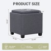 Square Leather Ottoman with Reversible Tray Lid – Hidden Storage Footrest, Small Coffee Table, Sturdy Design – 18”x18” - 4 of 4