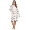 Casual Nights Women's Floral Snap Front Flannel Duster Long Sleeve Lounger Dress - 2 of 4