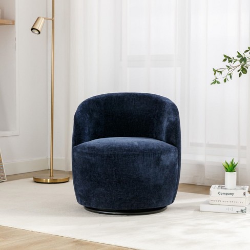 Swivel Accent Chair 360° Comfy Recliner Chenille Arm Chair Single Sofa ...