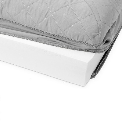 Silver Gray Large Quilted Orthopedic Foam Dog Sofa Bed