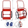 NAYSAYE Hand Truck Dolly Dual Tank Cart Durable Design for Smooth Cylinder Transport and Easy Mobility, Red, 21.5"*47.2"*28" - 3 of 4