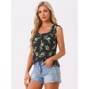 Allegra K Women's Sleeveless Casual Bow Tie Decor Strap Chiffon Floral Tank Tops - 2 of 4