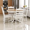 5-Piece Retro Dining Table Set with Extendable Table and 4 Upholstered Chairs for Dining Room or Kitchen, Solid Wood, Farmhouse Style - 3 of 4