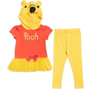 Disney Minnie Mouse Winnie the Pooh Pixar Toy Story Mickey Mouse Girls Cosplay T-Shirt Dress and Leggings Outfit Set Little Kid to Big Kid - 1 of 4