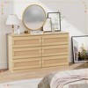 Bedroom Dresser for Small Spaces, Rattan 6 Drawer Dressers, Slim Wooden Chest of Drawers - 2 of 4