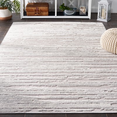 Cabana Modern Gray Square Outdoor Rug 6'7" - Weather-Resistant Synthetic