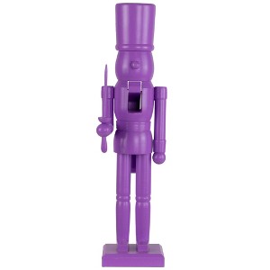 Northlight Nutcracker Soldier with Sword Christmas Figure - 15" - Purple - 1 of 4