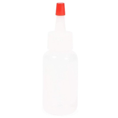 36-Pack Boston Round Plastic Squeeze Bottle 1 Oz with Red Cap for Sauces, Condiments, Arts & Crafts, White, 1.2"x3.8"