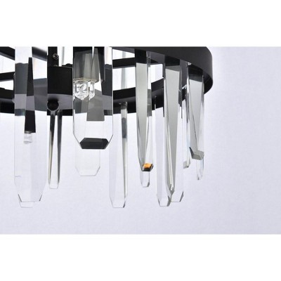 Serena Black Iron Pendant with Clear Crystal Prisms