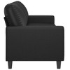 vidaXL 3-Seater Sofa in Black Faux Leather - Durable and Comfortable Living Room Furniture with Modern Design and Sturdy Metal Frame - 3 of 4