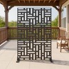 Metal Privacy Screen, Freestanding Outdoor Privacy Screen 72" H×47" W, Decorative Steel Privacy Fence Screen Panels, Weather-Resistant/Easy Assembly - 3 of 4