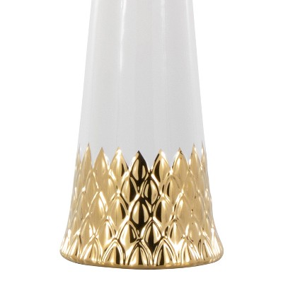 Penelope 22" White Ceramic Table Lamp with Metal Accent