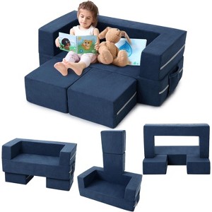 Kids Play Couch, 3Pcs Modular Kids Couch Toddler Couch for Playroom Bedroom, Convertible Foam Kids Play Sofa with Removable Cover - 1 of 4