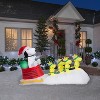 Peanuts Airblown Inflatable Snoopy in Dog Bowl Sleigh w/Woodstocks Scene Peanuts, 5 ft Tall - 2 of 4