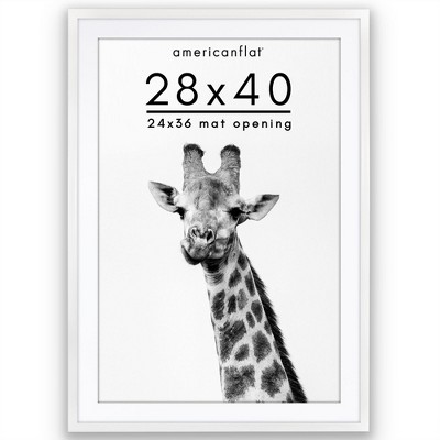 Americanflat Gallery-Style Picture Frame with Mat to Secure Artwork, Prints, and Photos