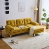82.6" Modern Velvet L-Shaped Sectional Sofa - Cloud-Like Comfort with Sturdy Metal Legs for Living Room & Bedroom - 3 of 4