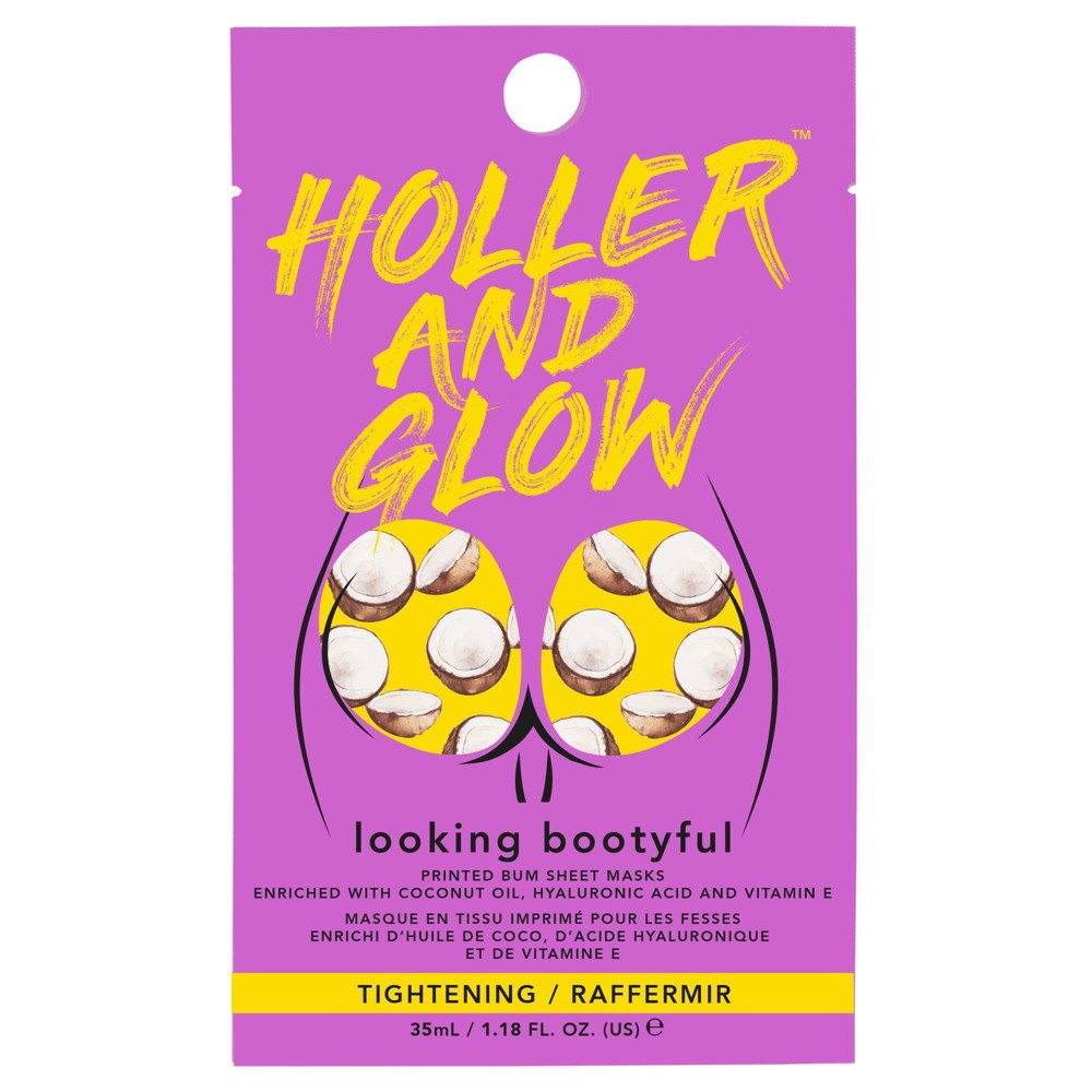 Holler and Glow Looking Bootyful Printed Bum Sheet Mask - 1.18 fl oz