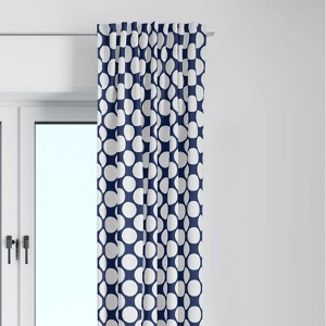 Bacati - Pin Dots Snorkel Blue Cotton Printed Single Window Curtain Panel - 1 of 4