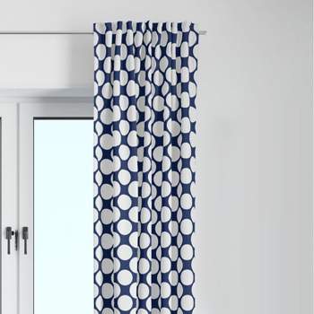 Bacati - Pin Dots Snorkel Blue Cotton Printed Single Window Curtain Panel