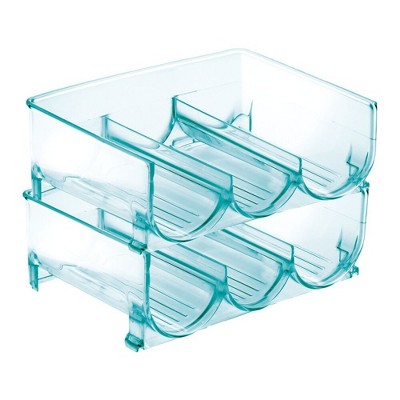 mDesign Plastic Free-Standing Stacking 3 Bottle Storage Rack