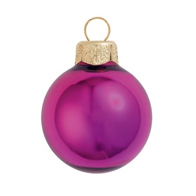  Northlight 8ct Shiny Glass Ball Christmas Ornament Set 3.25" - Raspberry Pink 