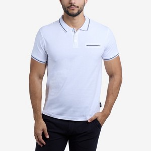 CULTURA Men's Short Sleeves 100% Cotton Polo With Jaquard Rib And Chest Rib Pocket - 1 of 4