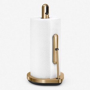 Paper Towel Holder, Brushed Stainless Steel Countertop Stand with One-Handed Tear - 1 of 4