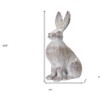 HomeRoots Set of Two 17" White Washed Polyresin Rabbit Tabletop Sculptures - 3 of 4