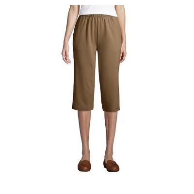 khaki capris with elastic waist