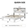 Queen Size Bed Frame with Charging Station for Bedroom - 3 of 4