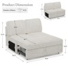 Belffin Corduroy Sleeper Sofa with Pull Out Bed Module Loveseat with Pullout Bed for Sectional Sofa Couch - 2 of 4